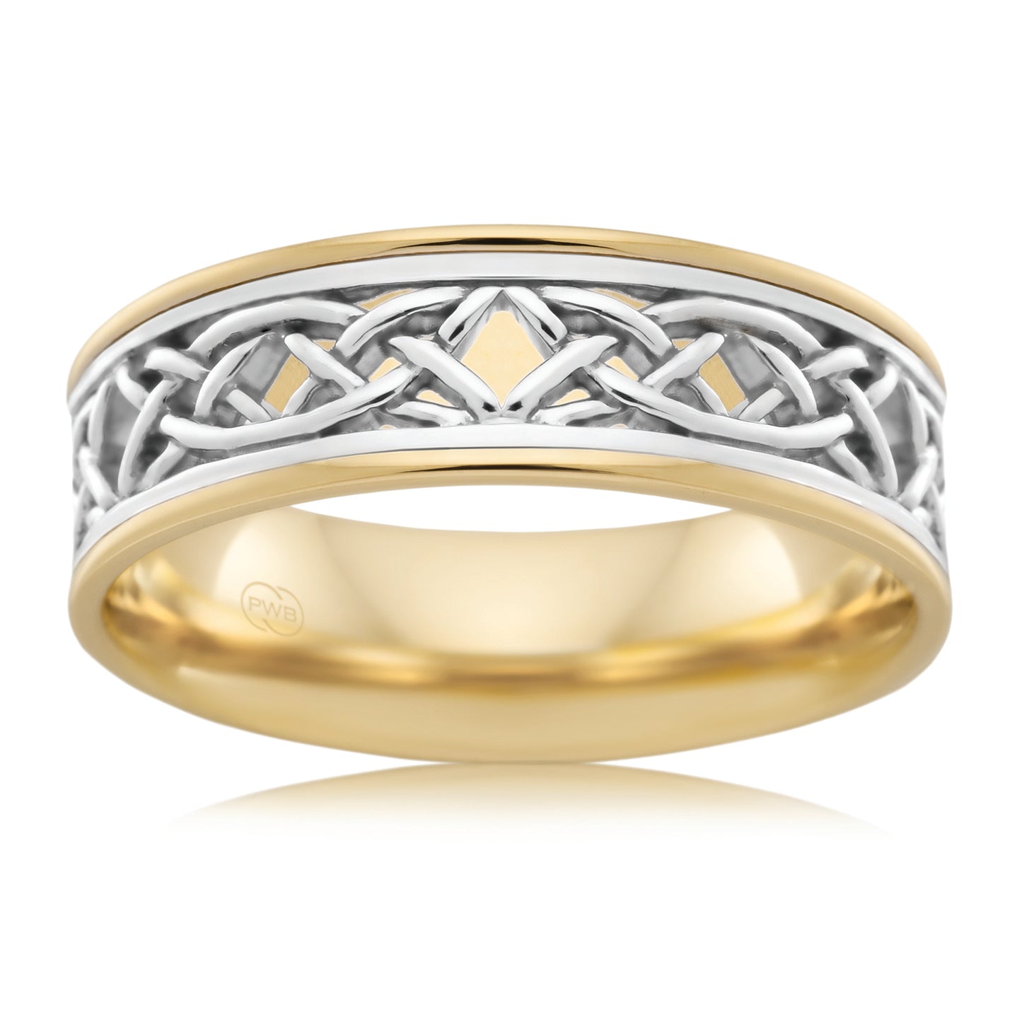 Celtic Interlace Two Tone Ring, Classic Knot Design