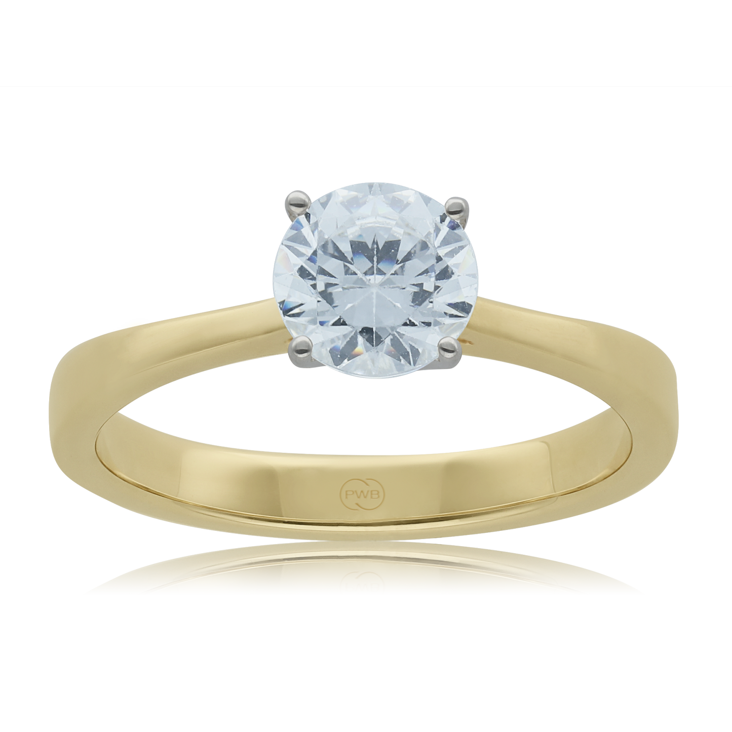 Round Diamond Engagement Ring in Two Tone 9ct Gold