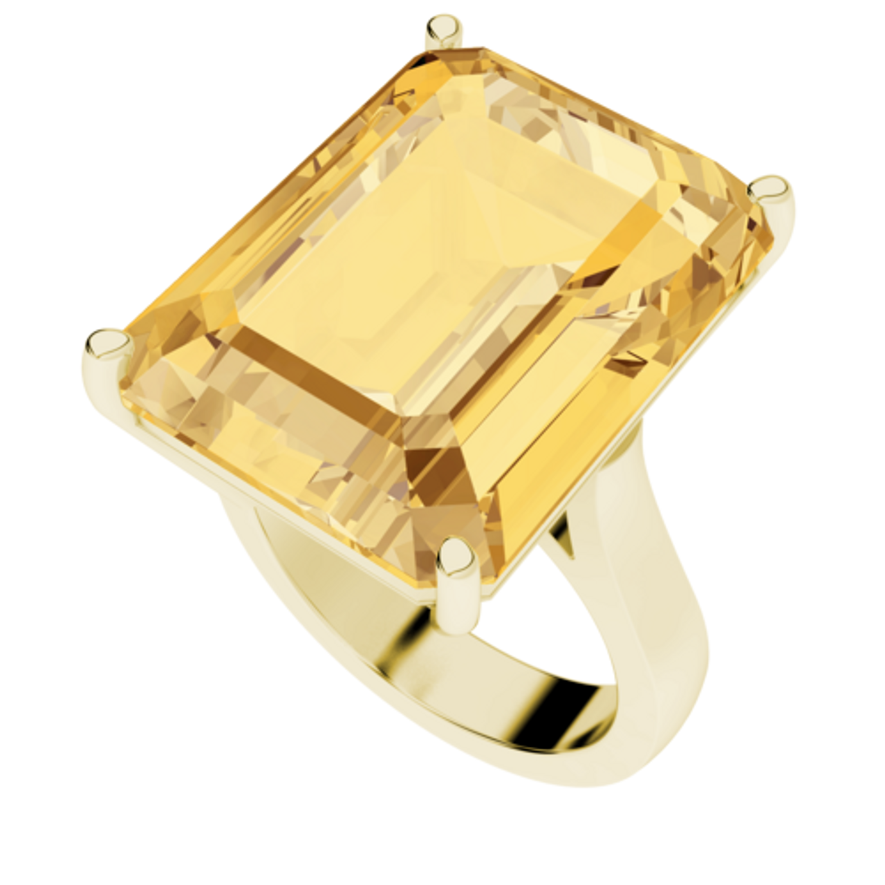 EMERALD CUT YELLOW GOLD RING