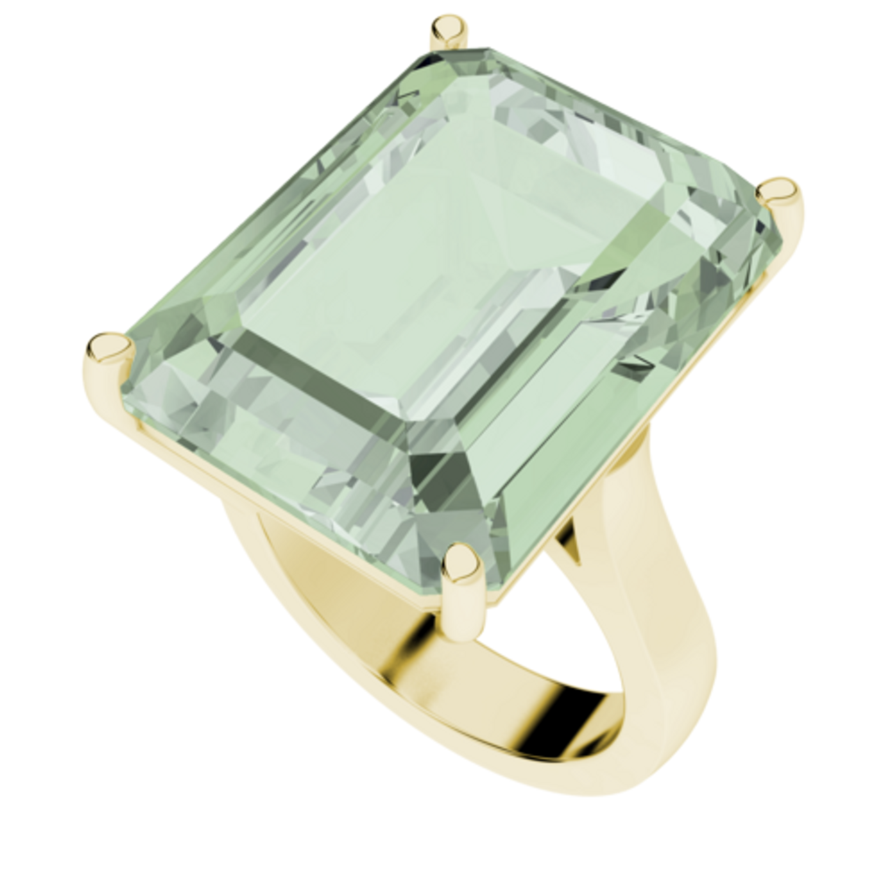 EMERALD CUT YELLOW GOLD RING