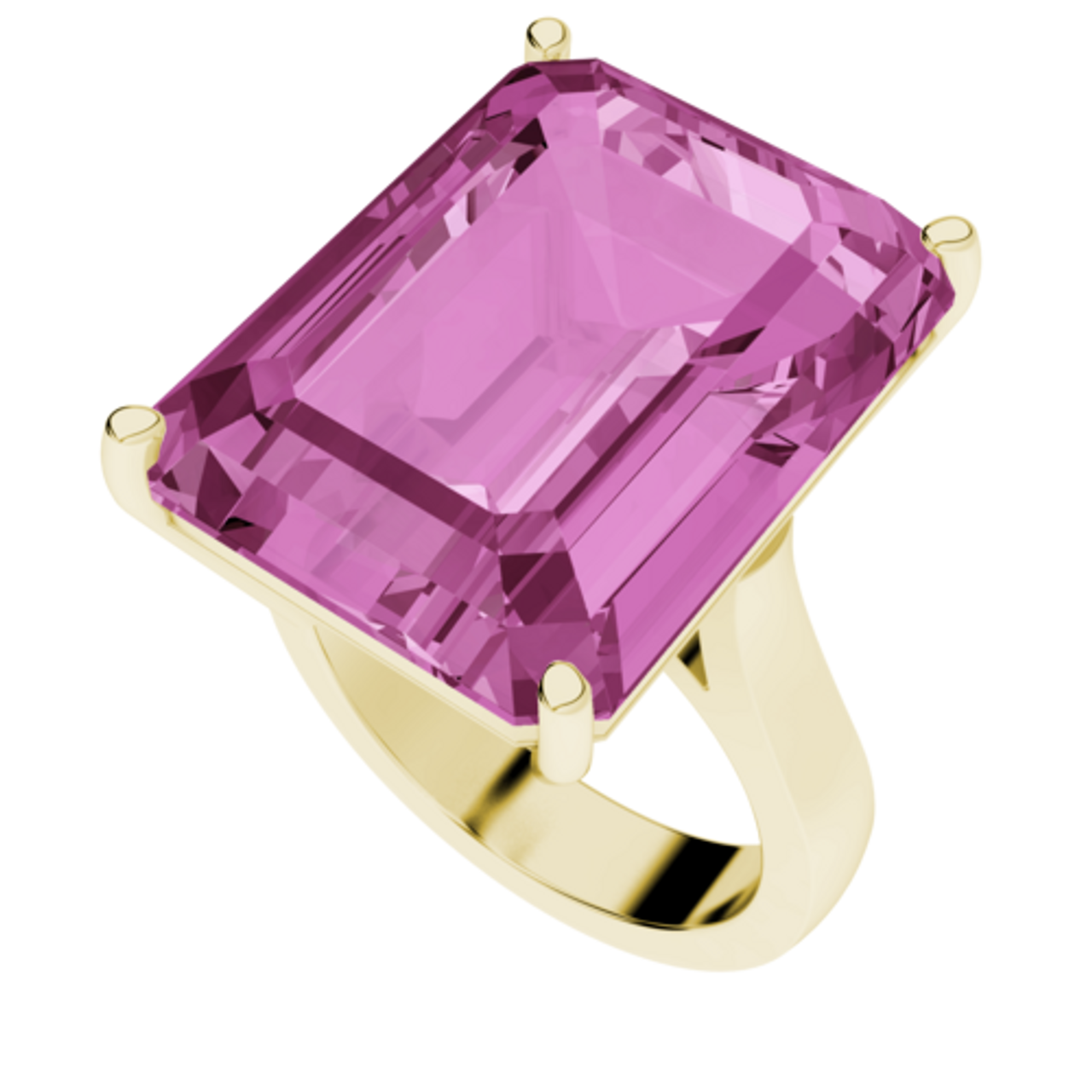 EMERALD CUT YELLOW GOLD RING