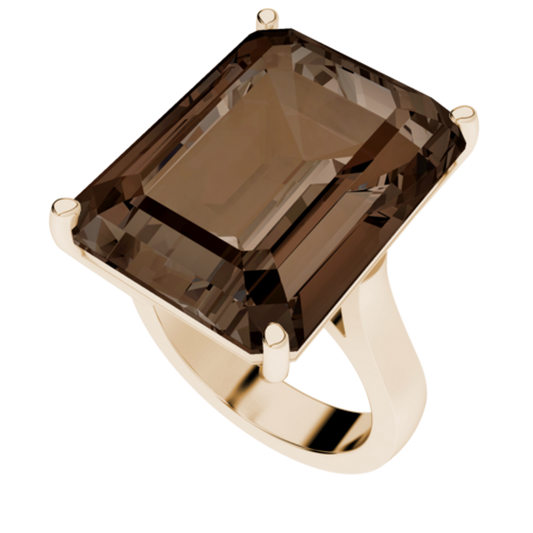 EMERALD CUT ROSE GOLD RING