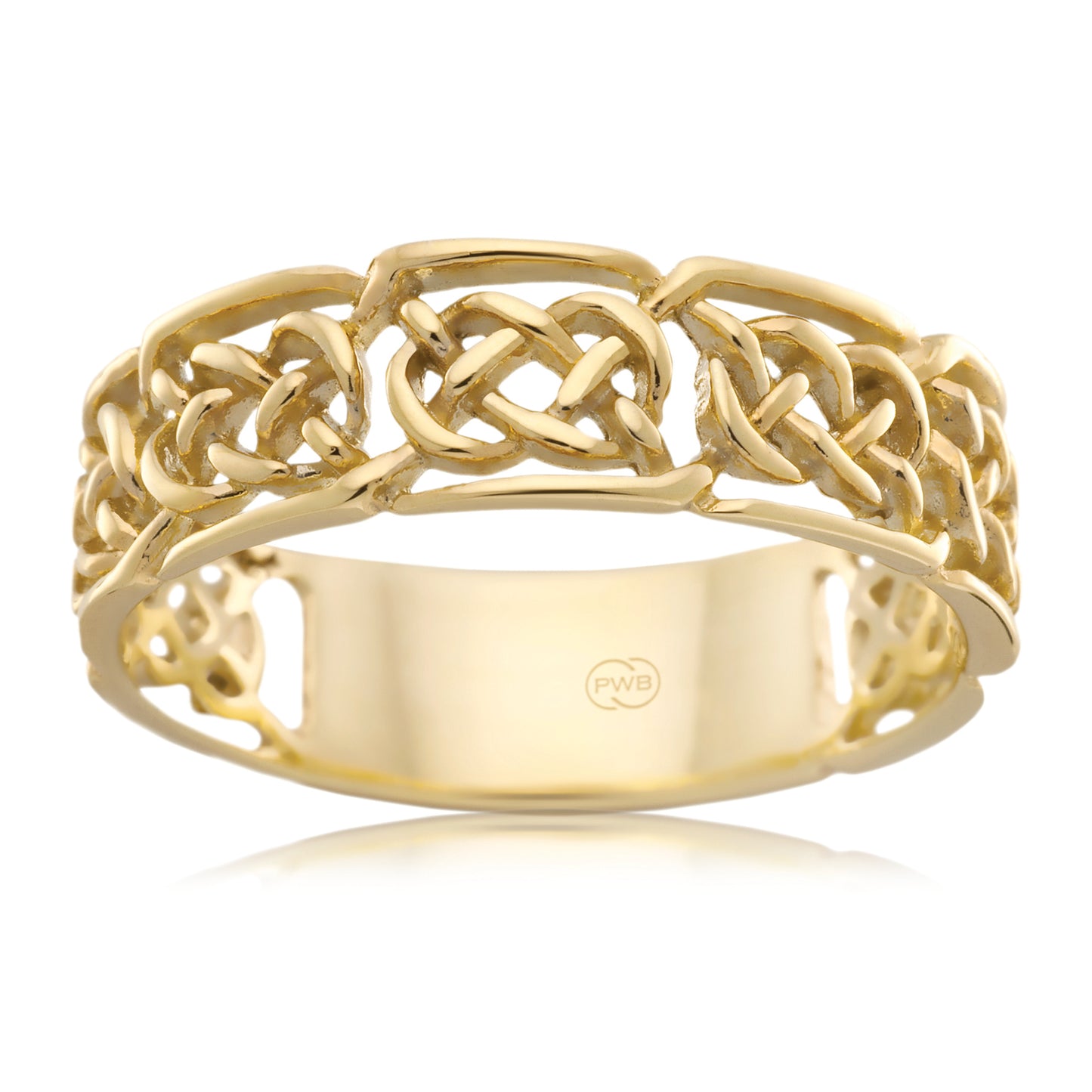 Celtic Love Knot Gold Ring, Symbolic Wedding Band