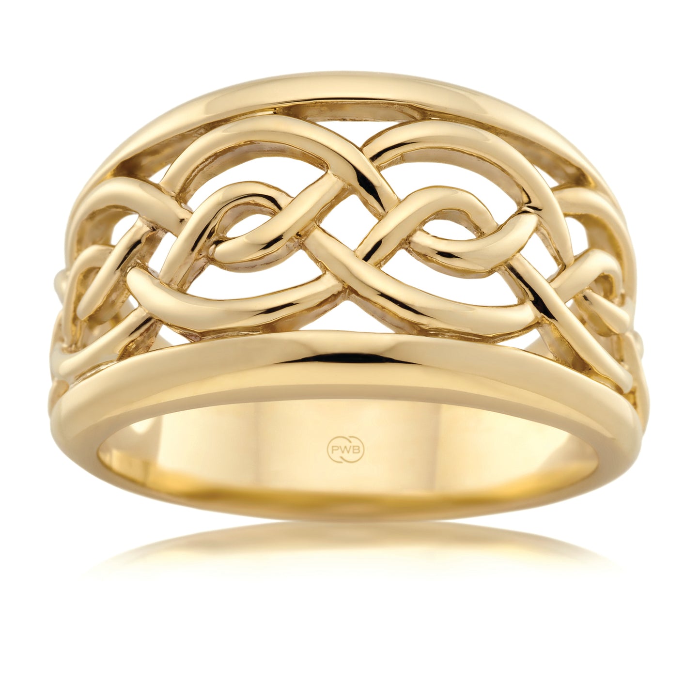 Celtic Yellow Gold Wedding Ring, Refined Knot Design
