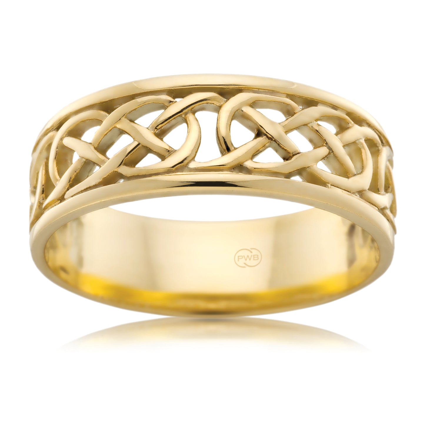 Celtic Yellow Gold Wedding Ring, Balanced Knot Design