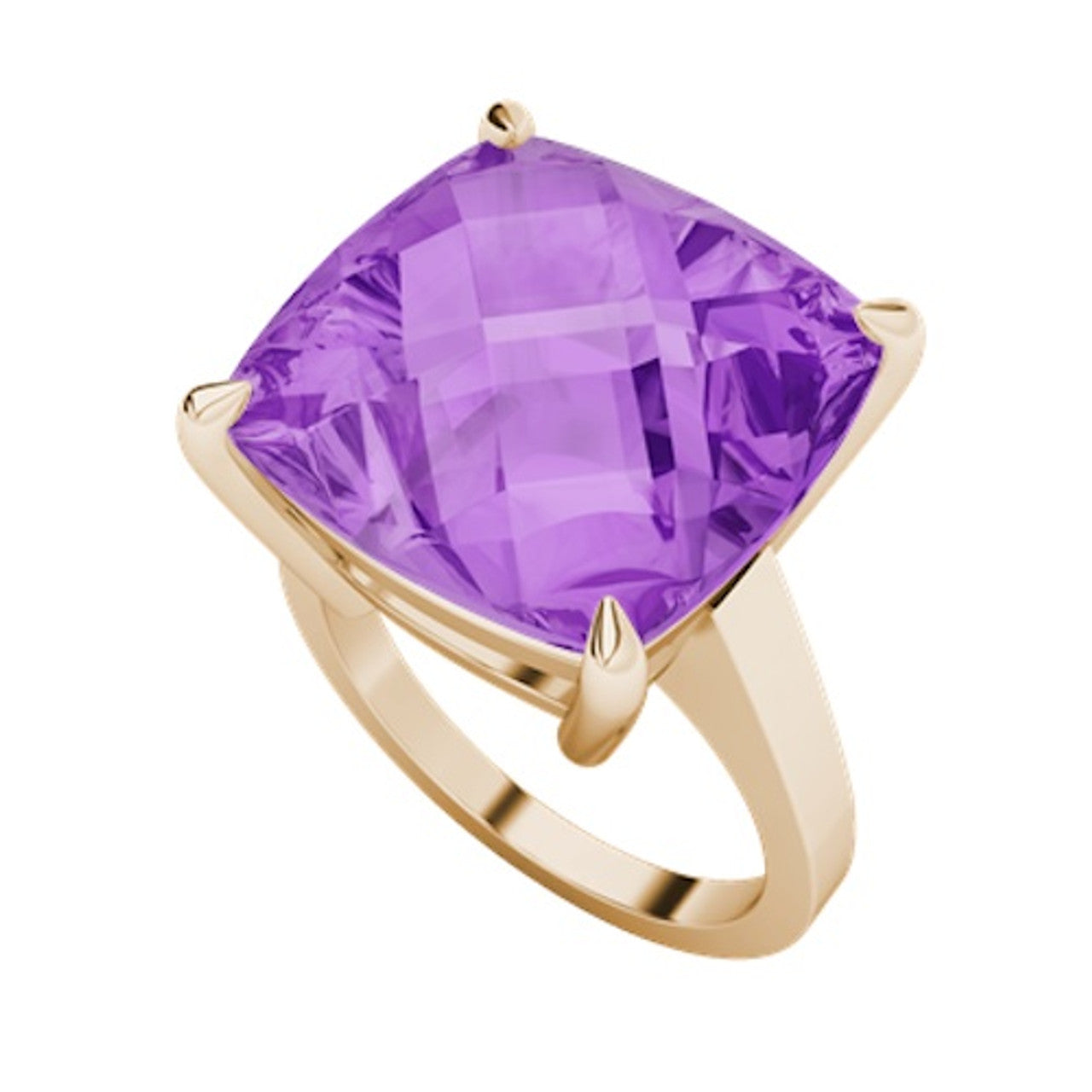 CUSHION CHECKERBOARD GEMSTONE RING