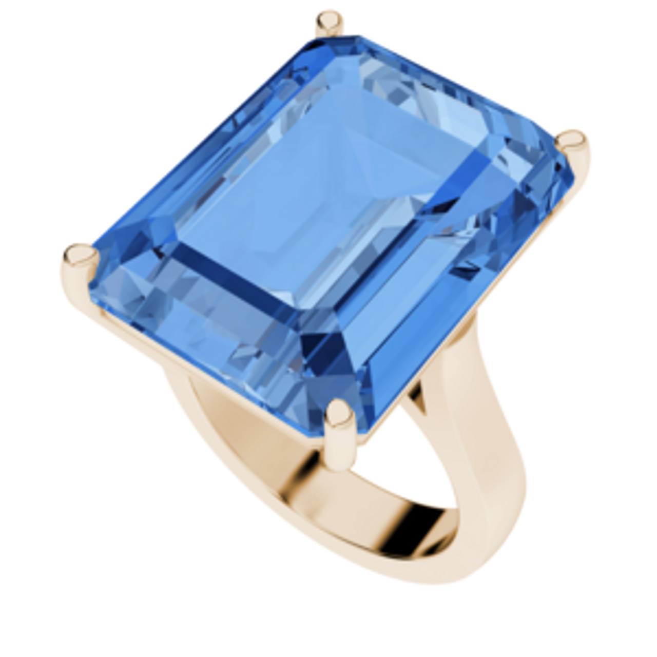 EMERALD CUT ROSE GOLD RING