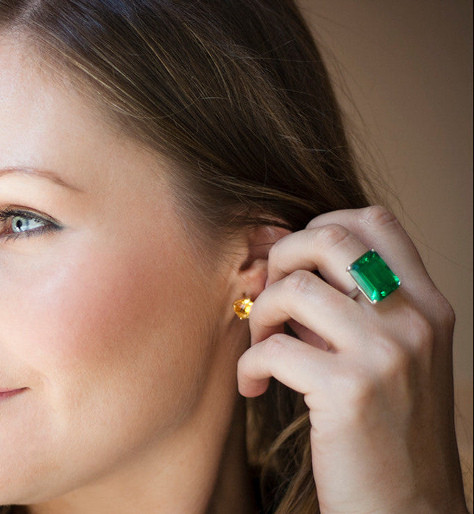 EMERALD CUT ROSE GOLD RING