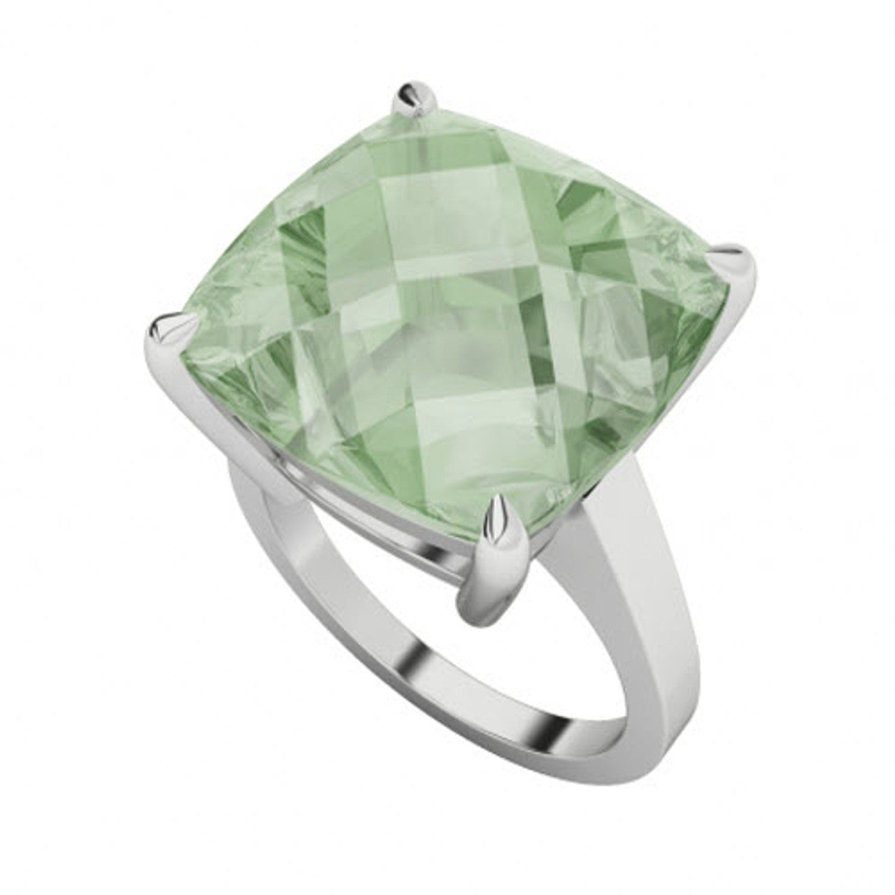 CUSHION CHECKERBOARD GEMSTONE RING