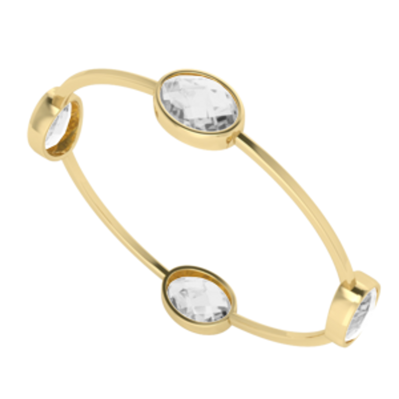 FOUR-STONE OVAL BANGLE