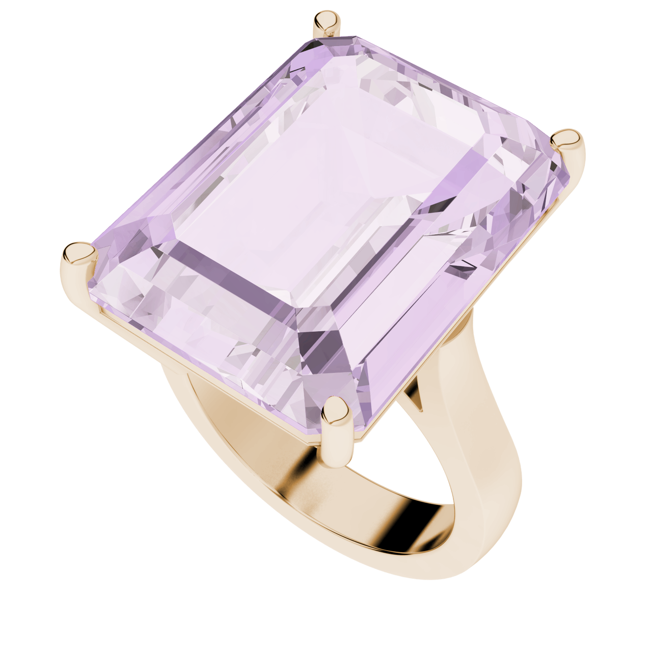 EMERALD CUT ROSE GOLD RING