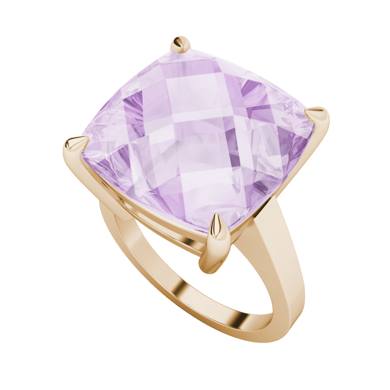 CUSHION CHECKERBOARD GEMSTONE RING