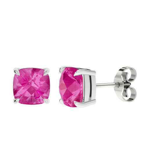 CUSHION CHECKERBOARD STUD EARRINGS