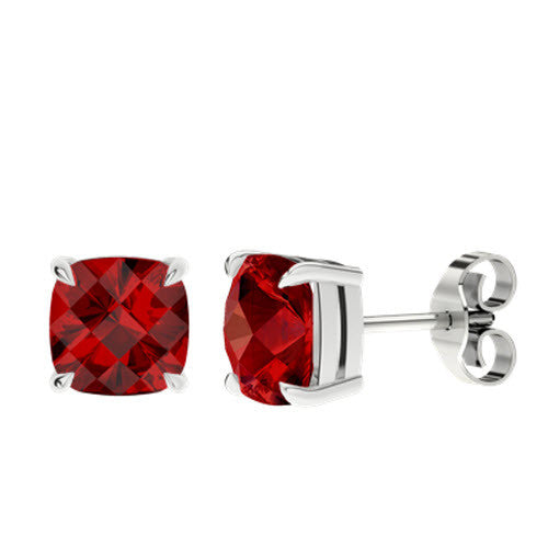 CUSHION CHECKERBOARD STUD EARRINGS