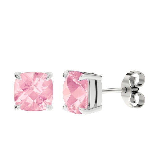 CUSHION CHECKERBOARD STUD EARRINGS