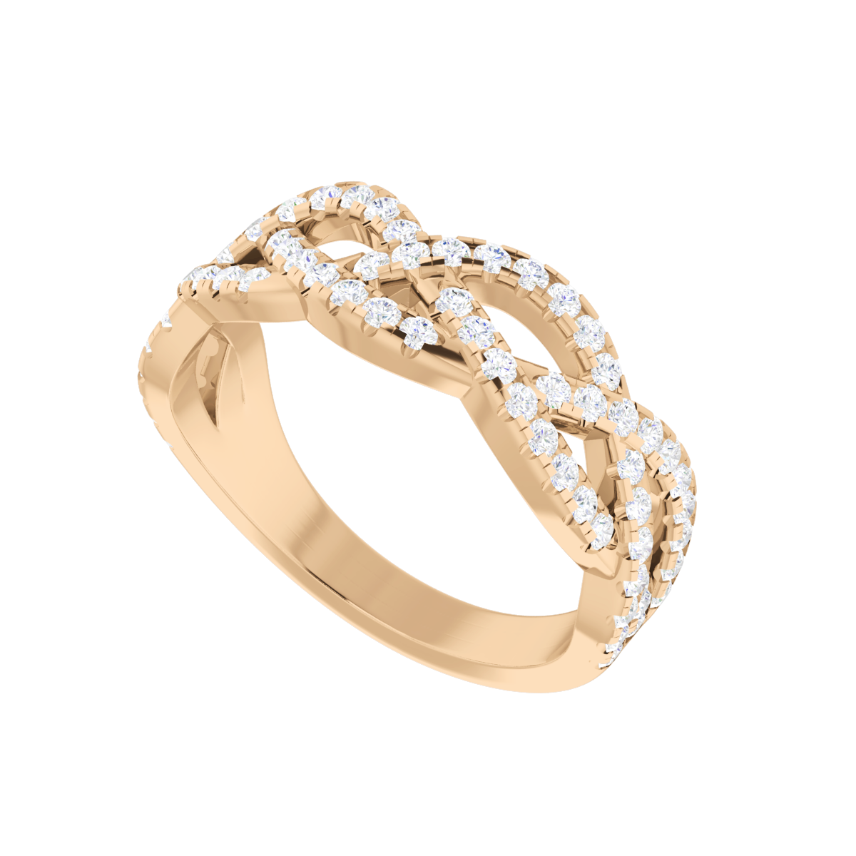 INFINITE TRESSÉ RING – HALF PAVÉ