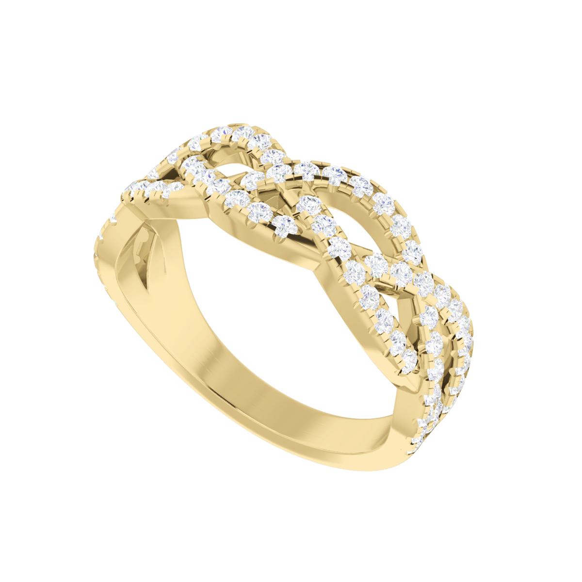 INFINITE TRESSÉ RING – HALF PAVÉ
