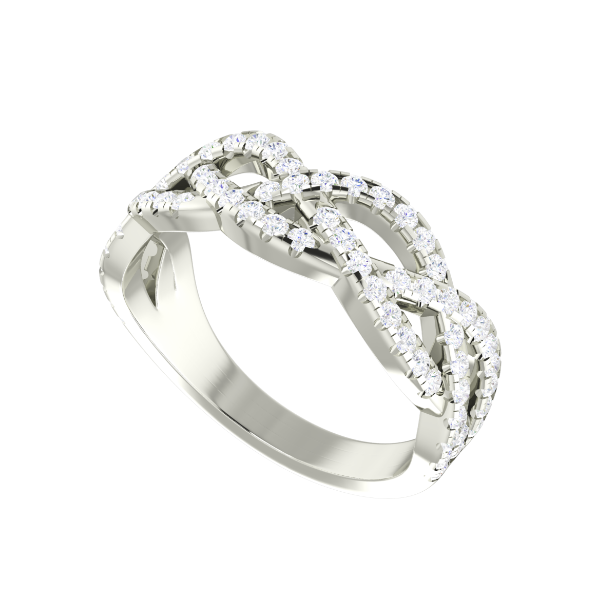 INFINITE TRESSÉ RING – HALF PAVÉ
