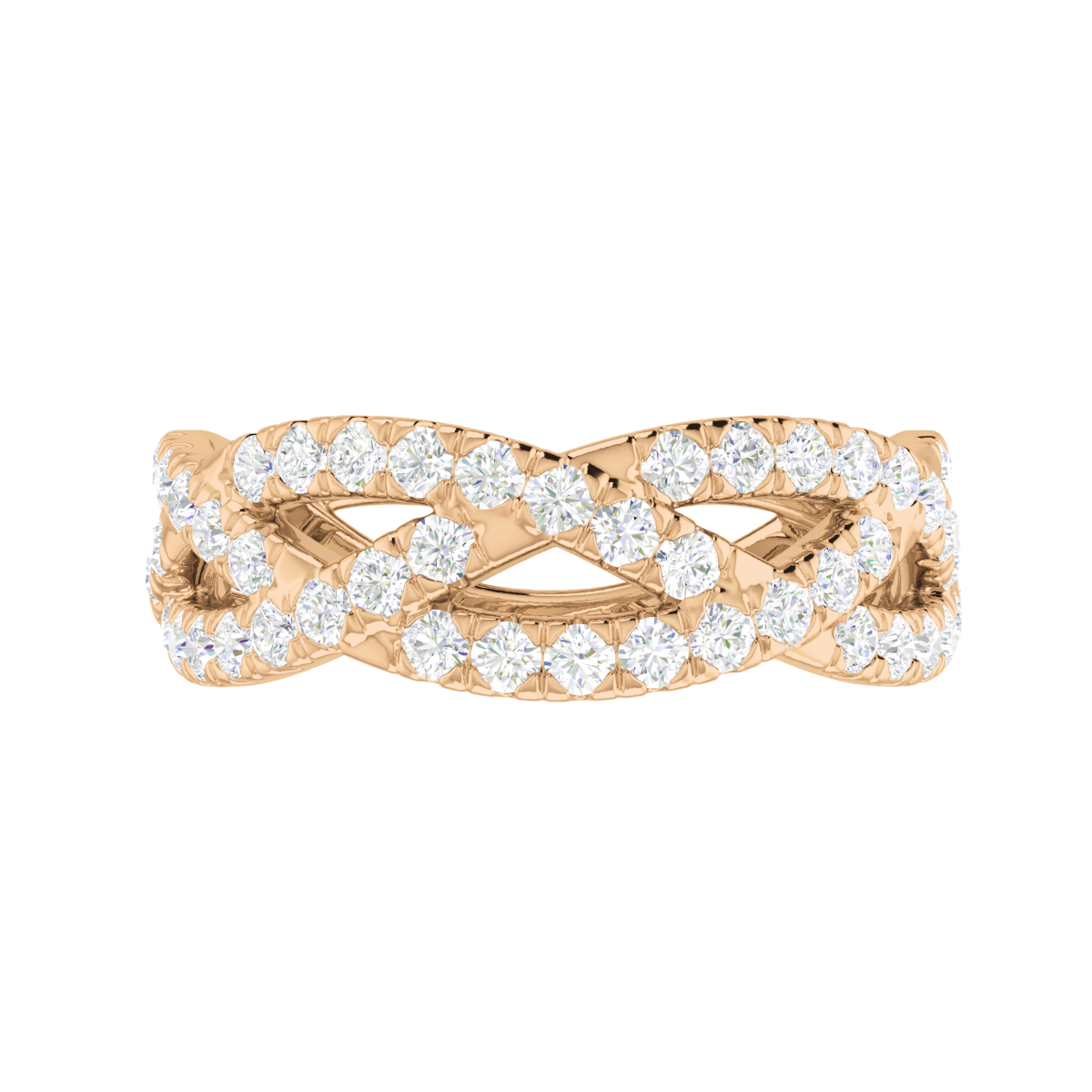 INFINITE TRESSÉ RING – HALF PAVÉ