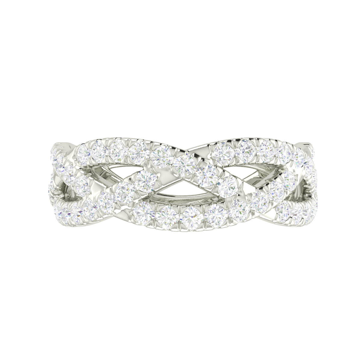 INFINITE TRESSÉ RING – HALF PAVÉ