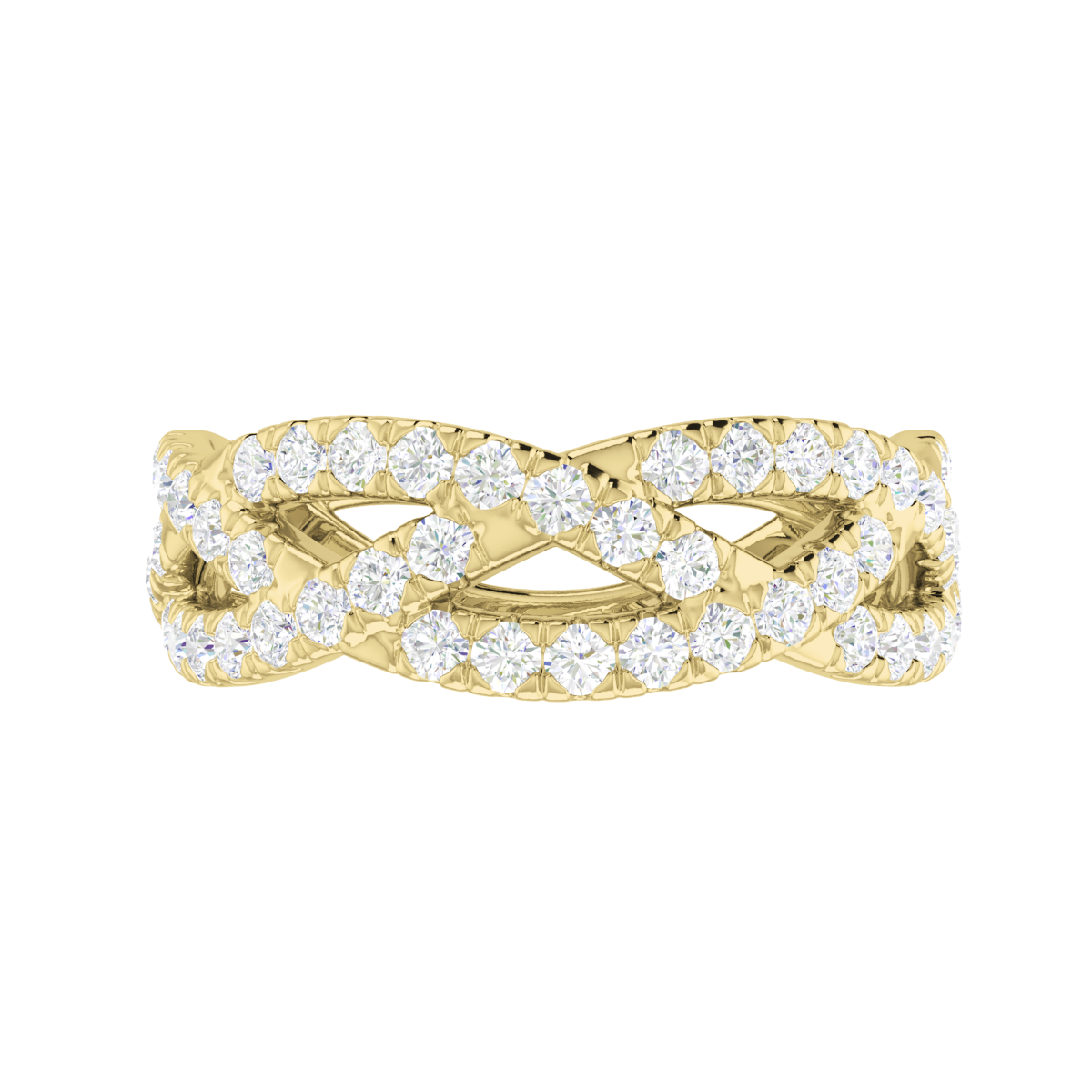 INFINITE TRESSÉ RING – HALF PAVÉ