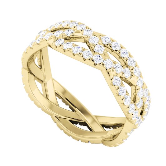 INFINITE TRESSÉ RING - FULLY PAVÉ