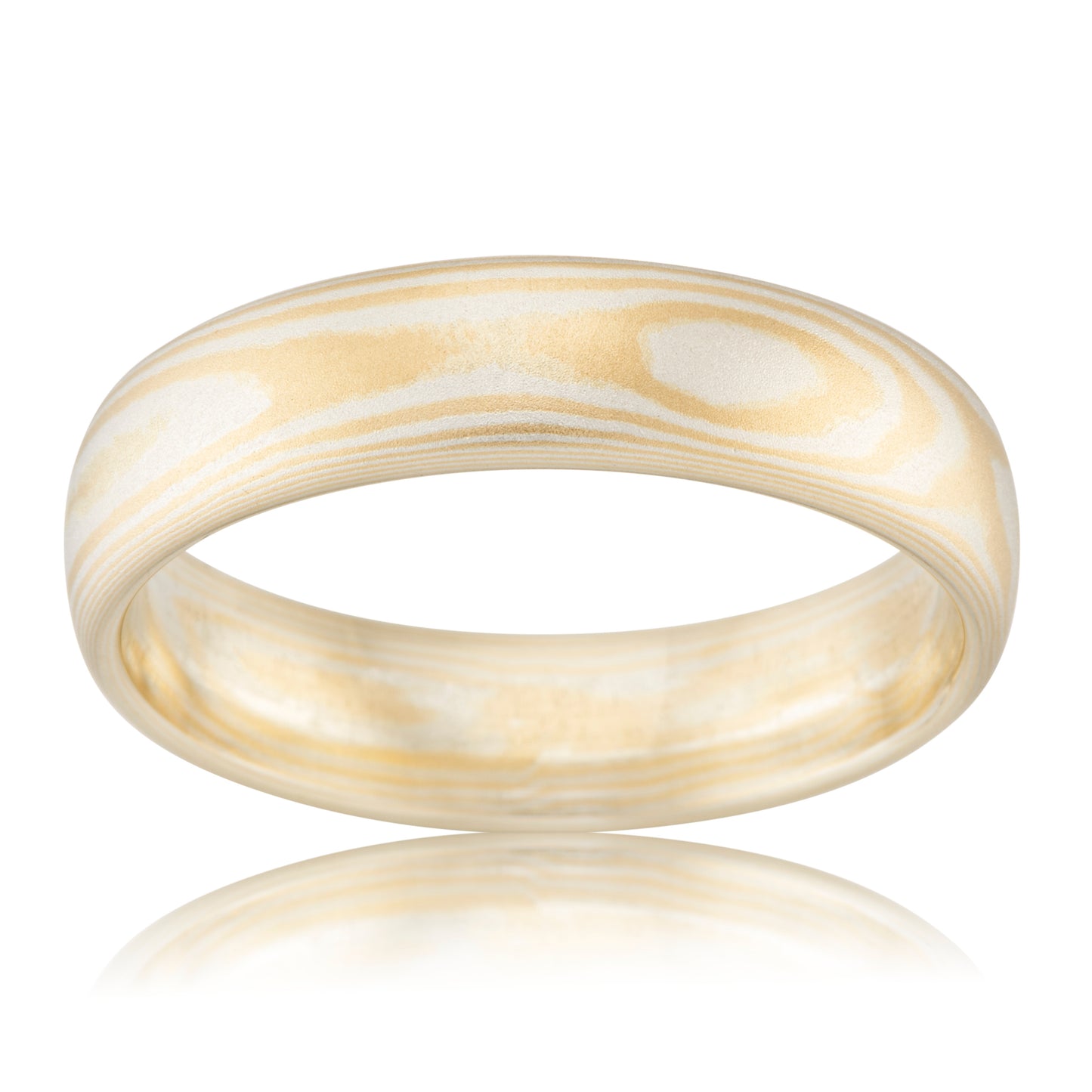 REFINED MOKUME GANE WEDDING RING IN PATTERNED GOLD (6MM)