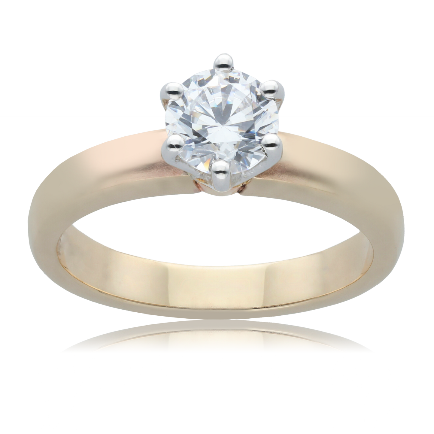 Round 0.75ct Diamond Engagement Ring in Two Tone 9ct Gold