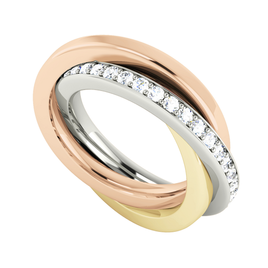 Entrelace Diamond Russian Wedding Ring