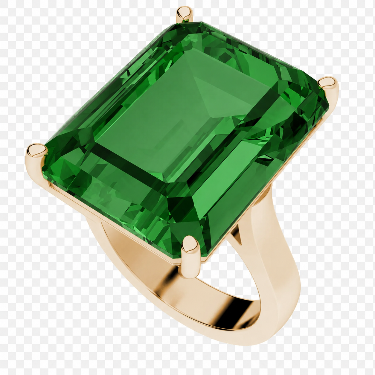 Emerald Cut Gemstone Ring in Rose Gold