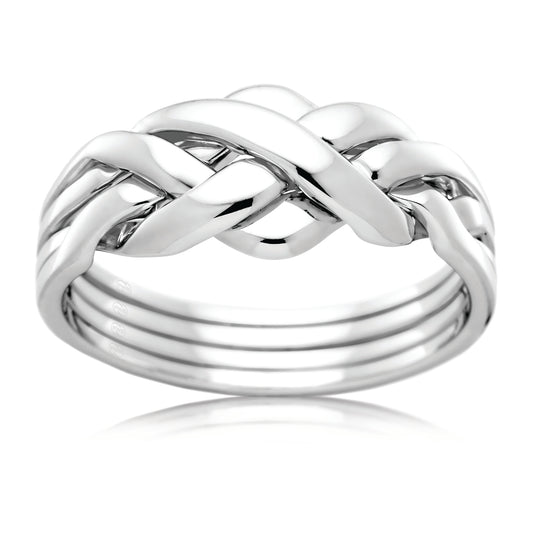 Turkish Interwoven Wedding Ring in White Gold, Gents
