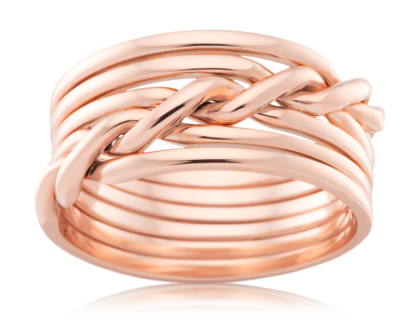 Cossack Interwoven Wedding Ring in Rose Gold, 6 Bands