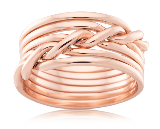 Cossack Interwoven Wedding Ring in Rose Gold, 6 Bands