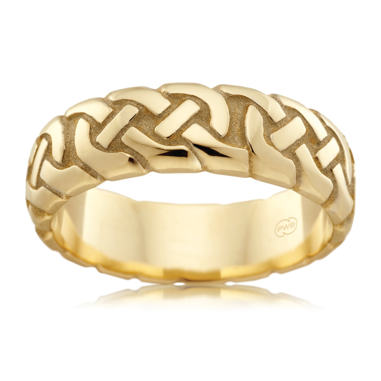 Celtic Yellow Gold Ring, Classic Knot Wedding Band