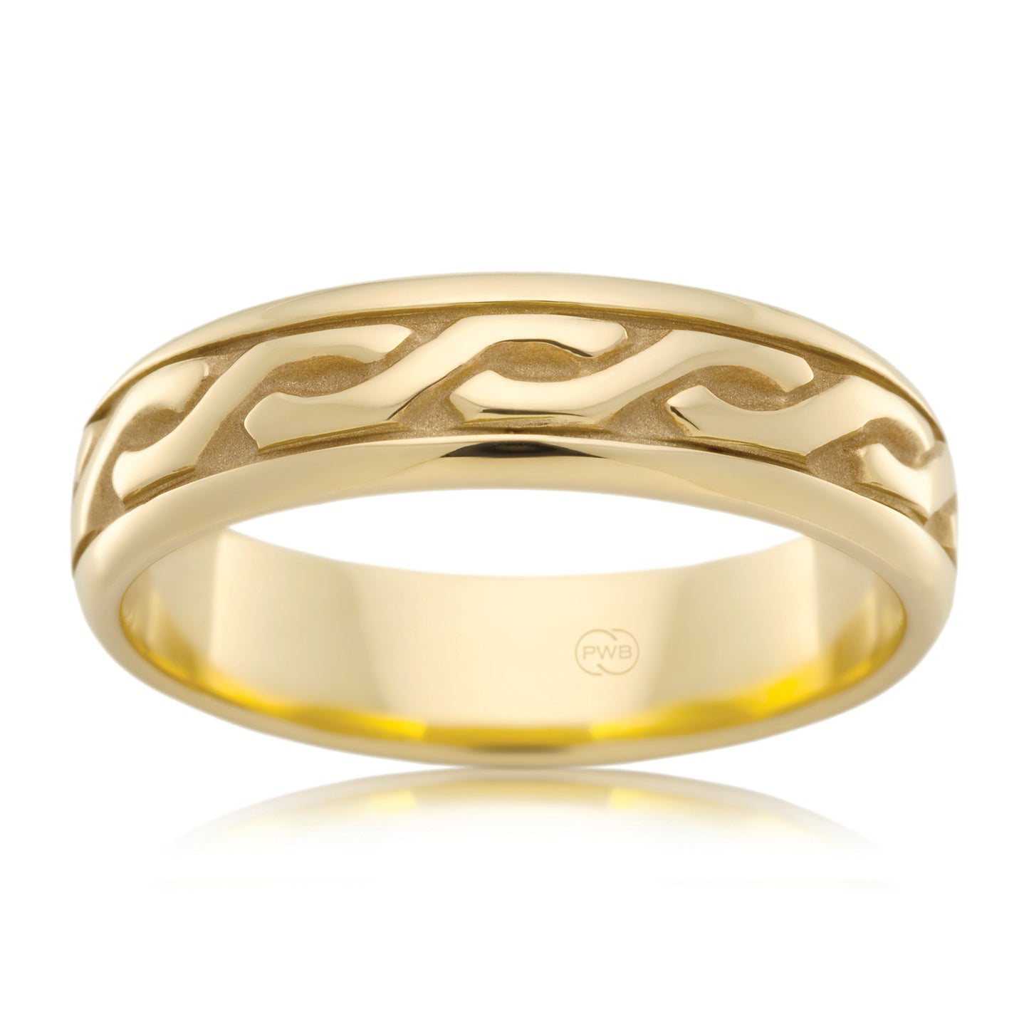 Celtic Slim Gold Ring, Delicate Knot Band