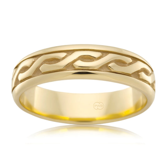 Celtic Slim Gold Ring, Delicate Knot Band