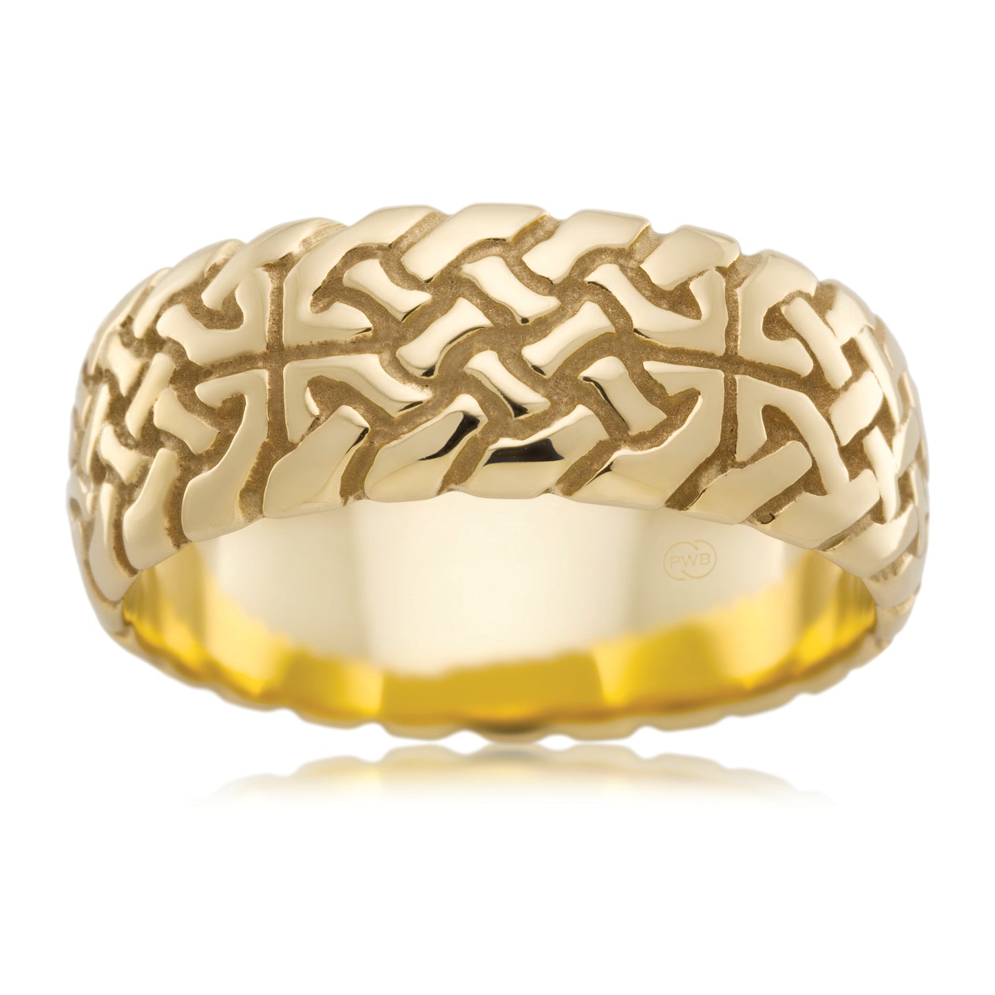 Celtic Narrow Gold Ring, Fine Knot Design