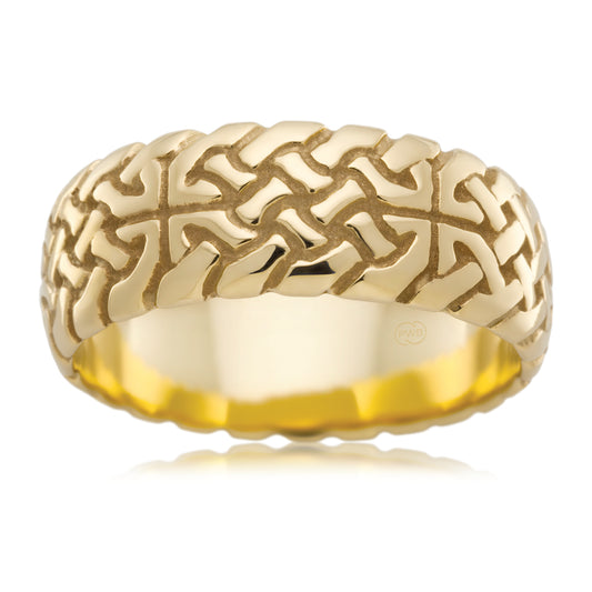 Celtic Narrow Gold Ring, Fine Knot Design