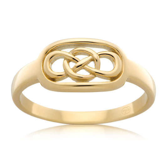 Celtic Yellow Gold Dress Ring, Classic Everyday Band