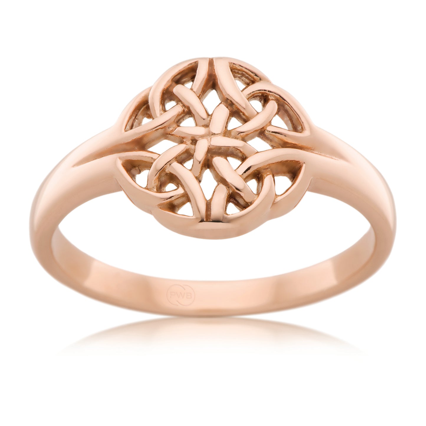 Celtic Rose Gold Dress Ring, Soft Knot Design