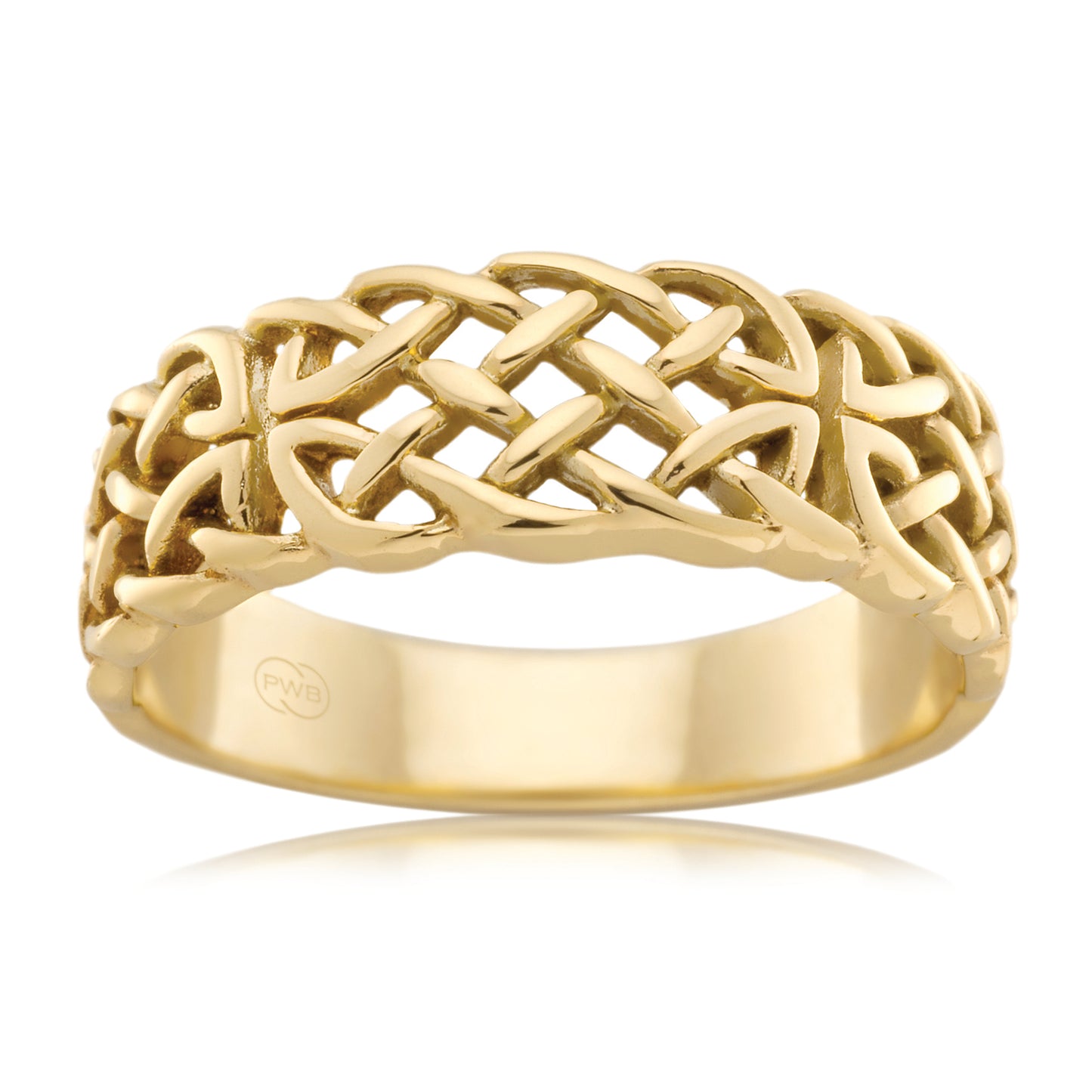 Celtic Yellow Gold Wedding Ring, Traditional Knot Band