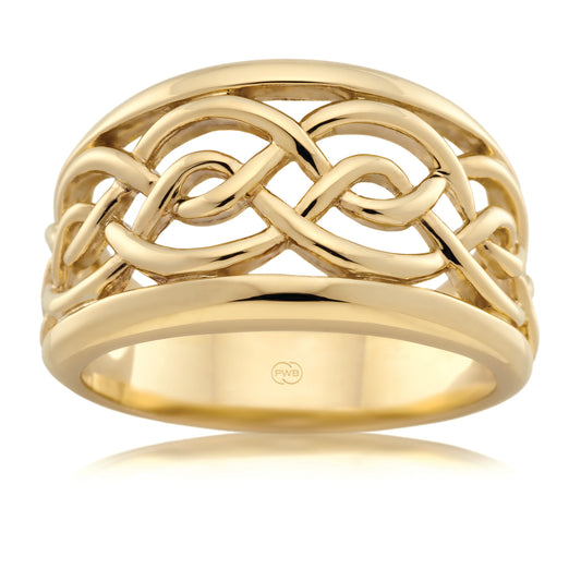 Celtic Yellow Gold Wedding Ring, Refined Knot Design
