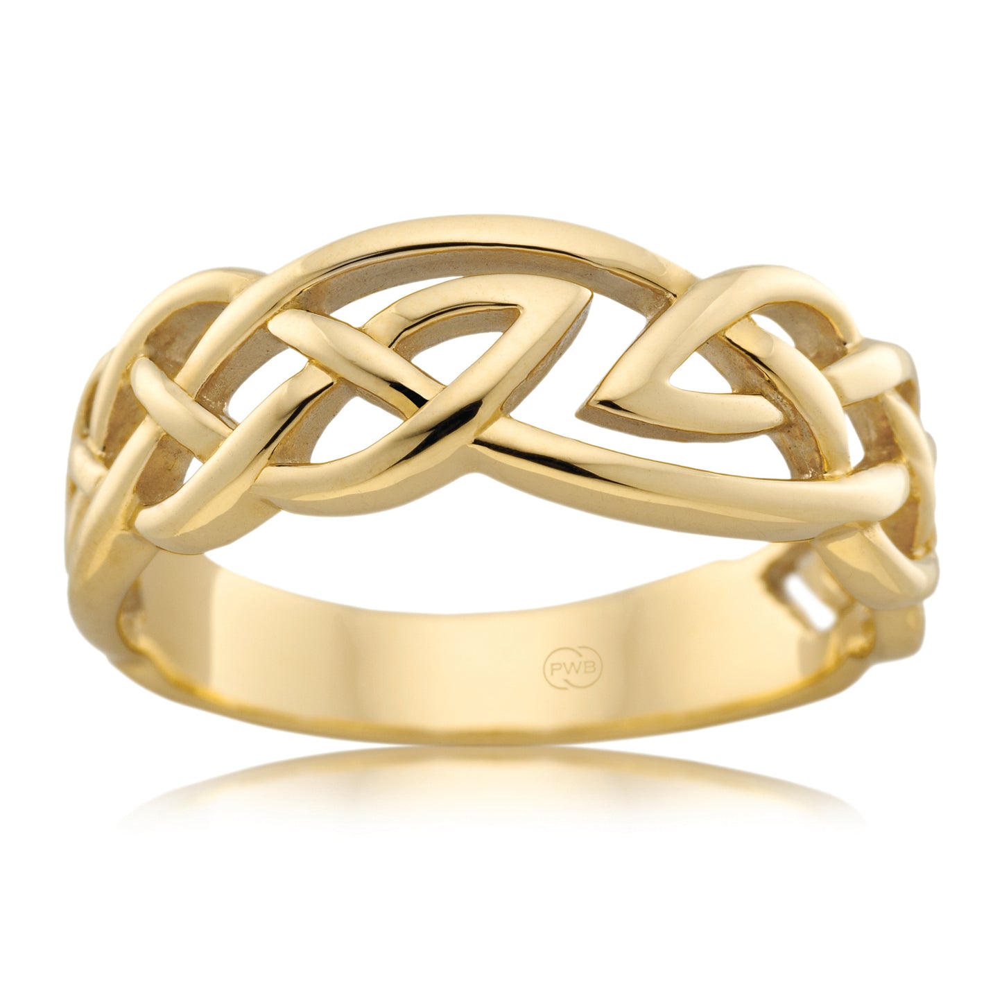 Celtic Yellow Gold Dress Ring, Fine Knot Detail