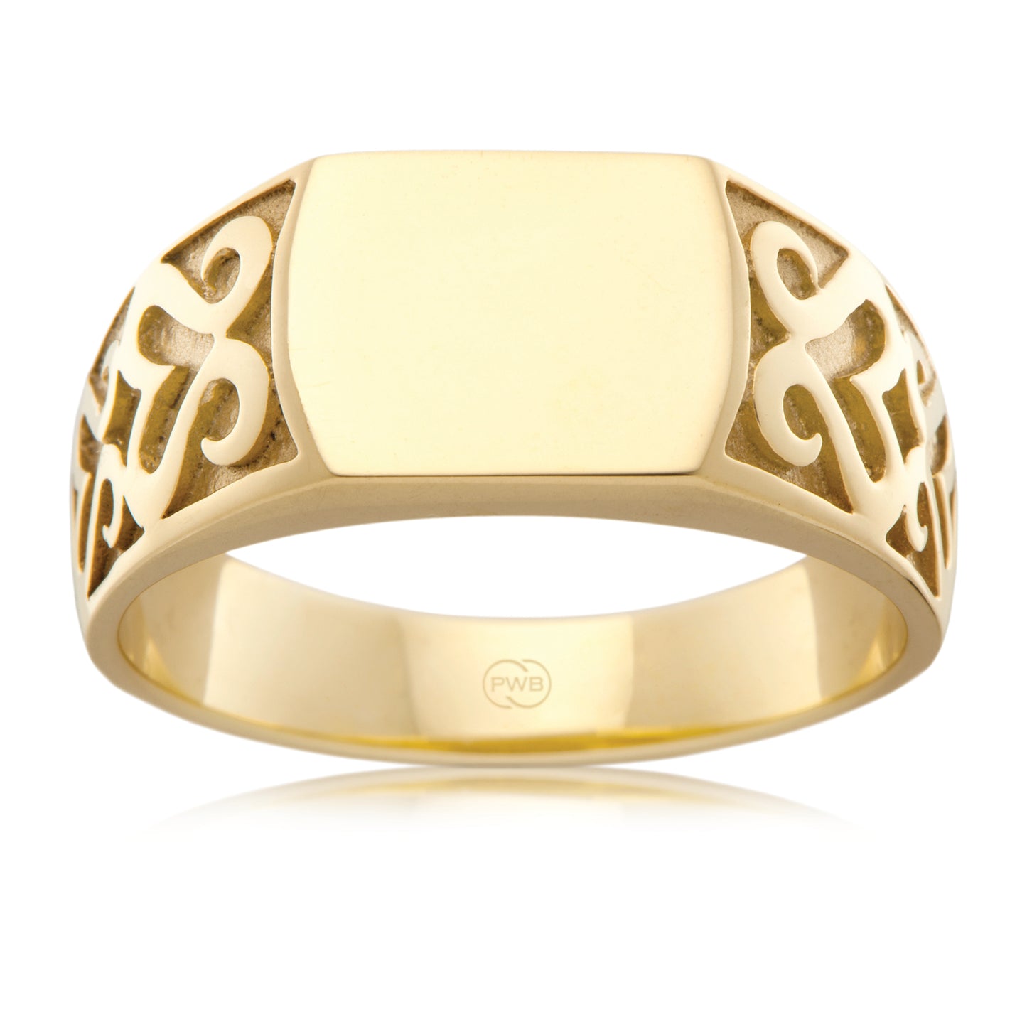 Celtic Yellow Gold Signet Ring, Traditional Design