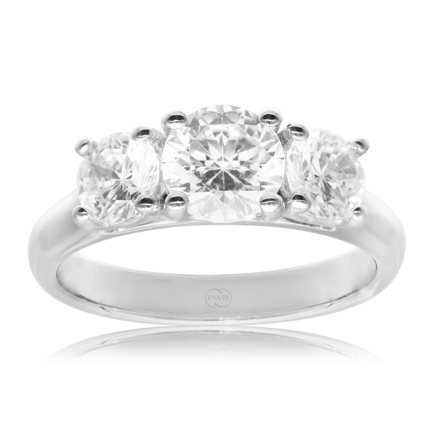 Round 1.0ct and Side 0.50ct Diamond Engagement Ring in 9ct White Gold