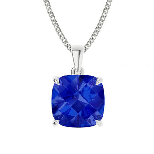 Cushion Checkerboard Gemstone Necklace