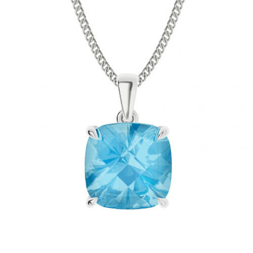 Cushion Checkerboard Gemstone Necklace