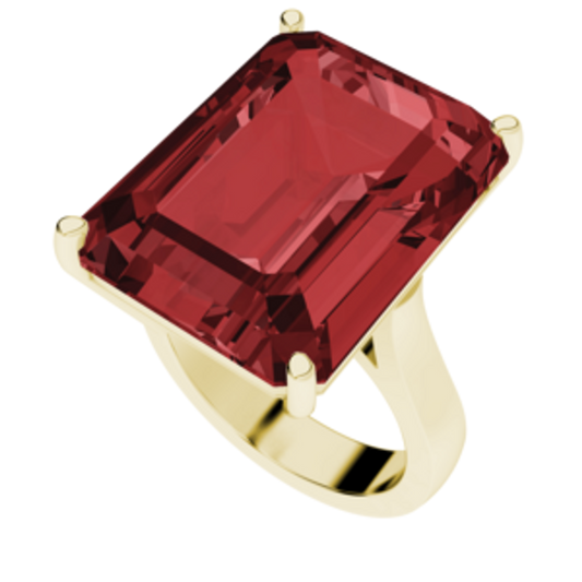 EMERALD CUT YELLOW GOLD RING