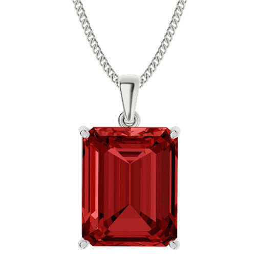 Emerald Cut Gemstone Necklace