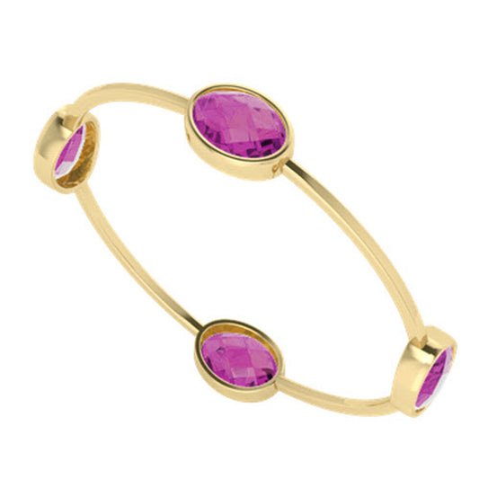 Four-Stone Oval Gemstone Bangle